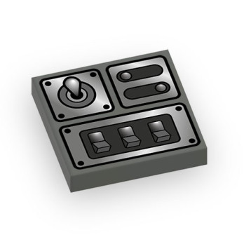 Switch printed on Lego® tile2X2 - Dark Stone Gray