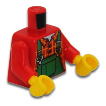 LEGO 6331484 TORSE HAUT SALOPETTE - ROUGE