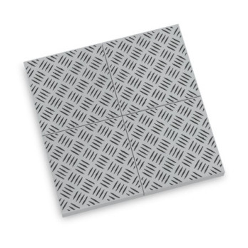Metal plate texture printed on Lego® 2X2 Flat Brick - Medium stone gray