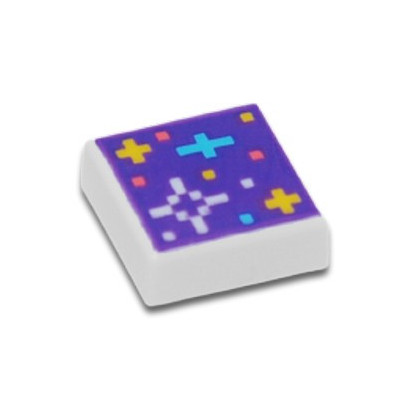 LEGO 6421364 PLATE 1X1 PRINTED STARS - WHITE