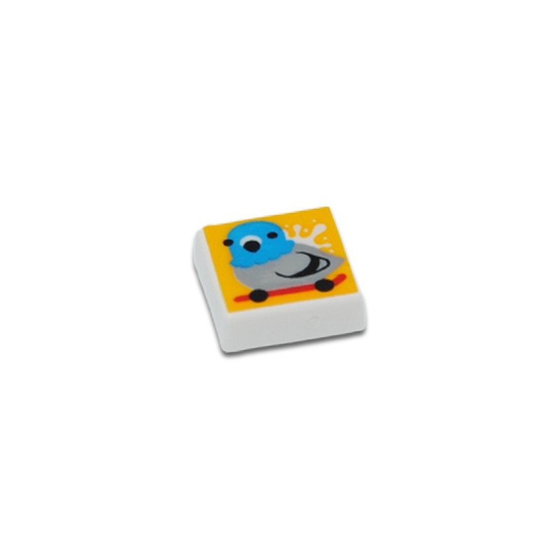 LEGO 6421365 PLATE 1X1 IMPRIME PIGEON - BLANC