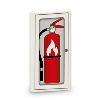 Fire extinguisher printed on Lego® Brick 2X4 - White