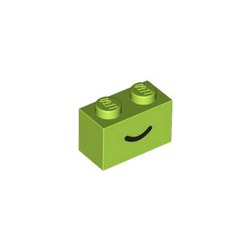 LEGO 6432104 BRIQUE 1X2 IMPRIME - BRIGHT YELLOWISH GREEN