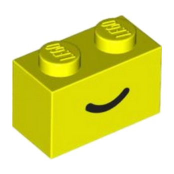 LEGO 6432103 BRICK 1X2 PRINTED - VIBRANT YELLOW