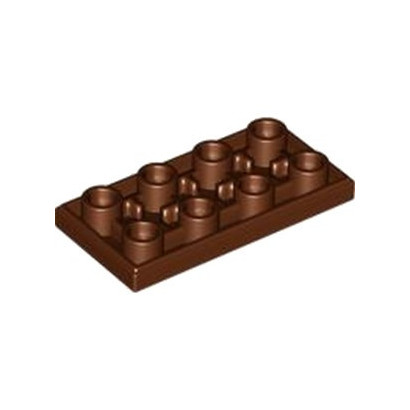 LEGO 6433946 PLATE LISSE 2X4 INV - REDDISH BROWN