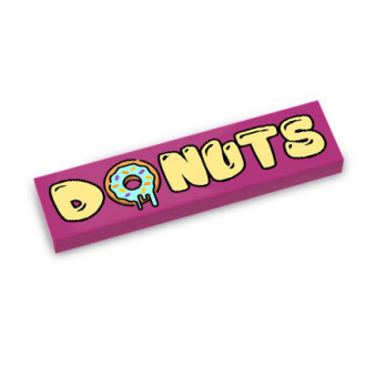 Banner "Donuts" printed on Lego® Brick 1X4 - Magenta