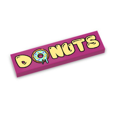 Bannière "Donuts" imprimée sur Brique Lego® 1X4 - Magenta