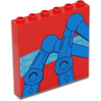 LEGO 6426429 CLOISON 1X6X5 IMPRIME SPIDERMAN - ROUGE