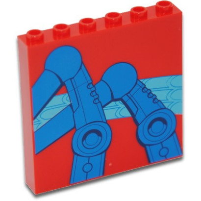 LEGO 6426431 CLOISON 1X6X5 IMPRIME SPIDERMAN - ROUGE
