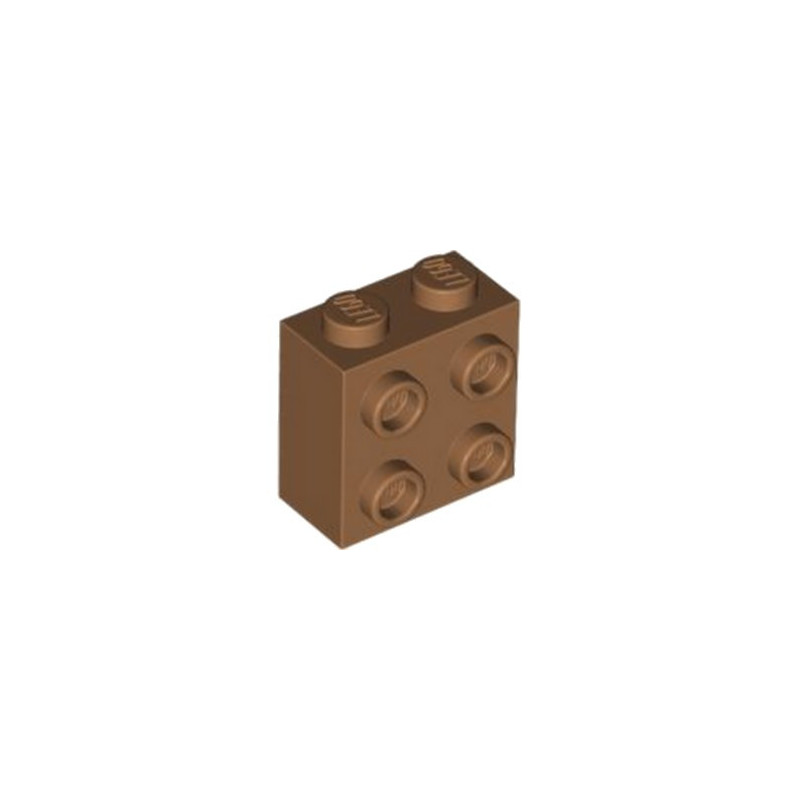LEGO 6431328 BRIQUE 1X2X1 2/3 W/4 KNOBS - MEDIUM NOUGAT