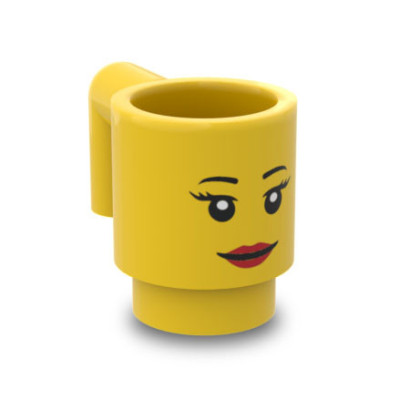 Visage imprimé sur tasse Lego® - Jaune