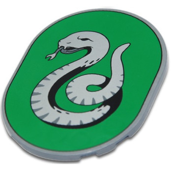 LEGO 6420345 TILE 6X8 ROUNDED PRINTED SLYTHERIN - SILVER METALLIC