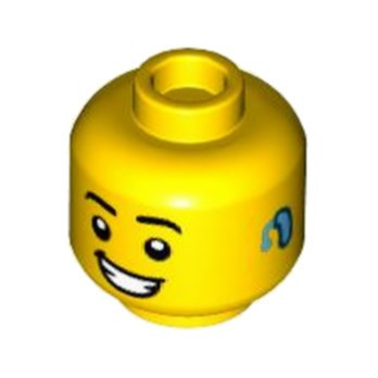 LEGO 6400668 TÊTE HOMME AVEC OREILLETTE - JAUNE