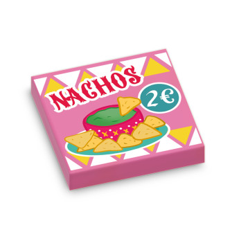 Affiche Nachos imprimée Plate Lego® 2X2 - Rose