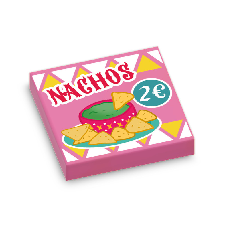 Tile Lego® 2X2 Printed Nachos Poster - Dark Pink