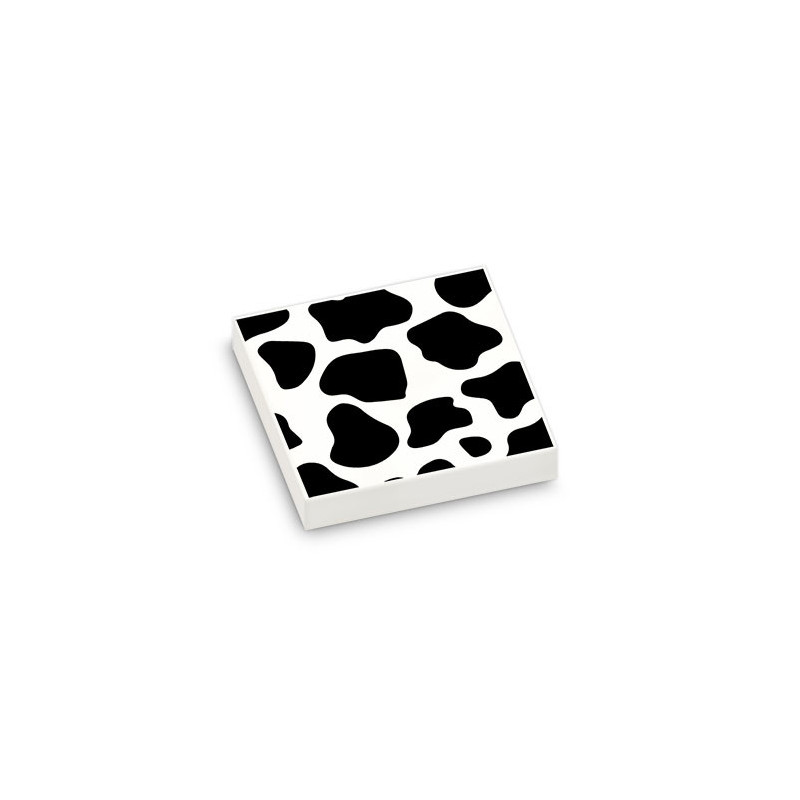 Cow Pattern Printed on 2X2 Lego® tile - White