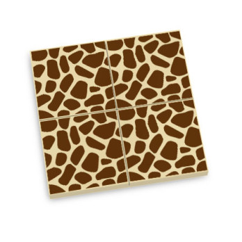 Giraffe pattern printed on Lego® 2X2 Tile - Tan