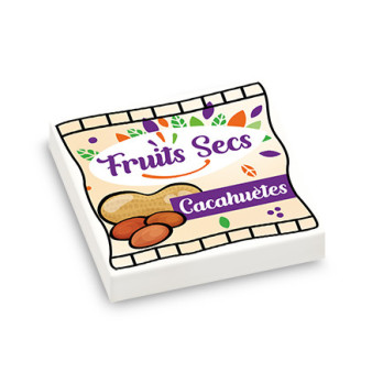 Packet of Peanuts printed on Lego® Brick 2X2 - White