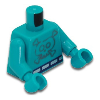 LEGO 6287467 TORSE IMPRIME - BRIGHT BLUEGREEN