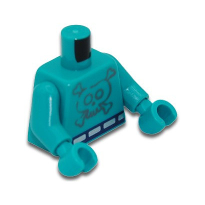 LEGO 6287467 TORSE IMPRIME - BRIGHT BLUEGREEN