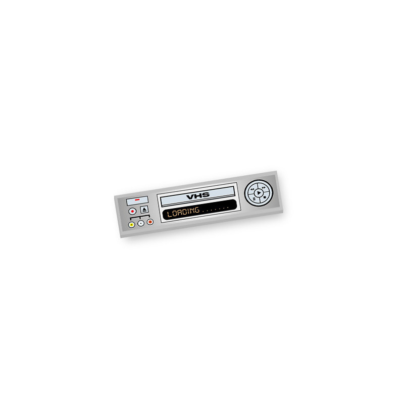 Magnétoscope imprimé sur Brique Lego® 1X4 - Medium Stone Grey