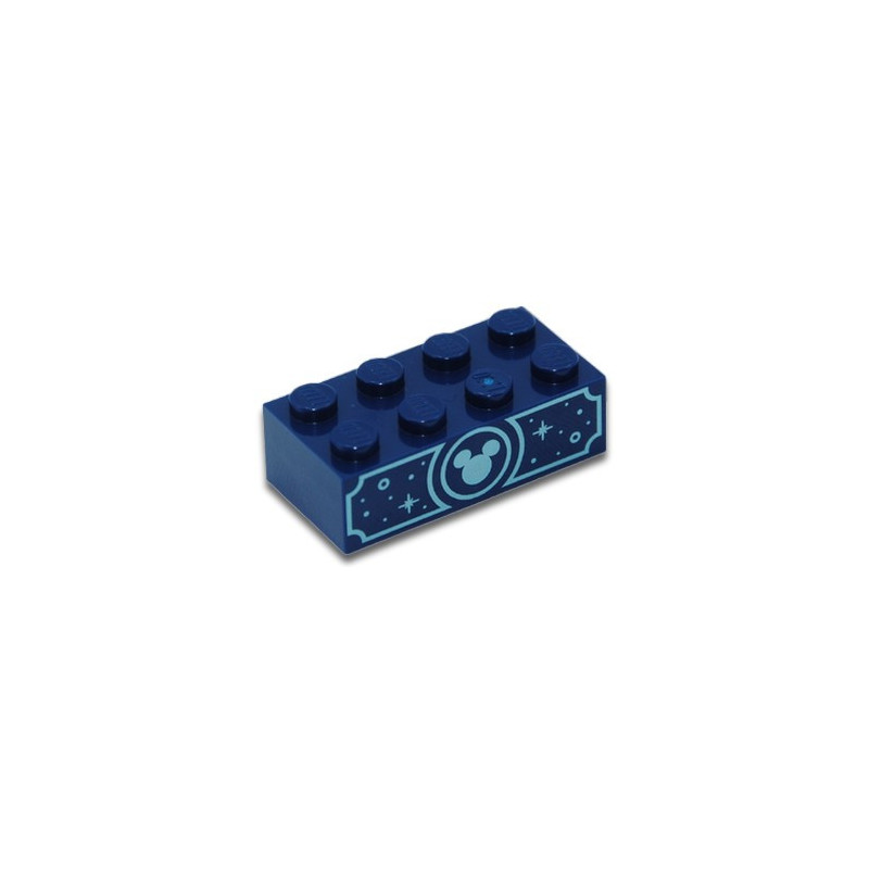 LEGO 6422795 BRICK 2X4 PRINTED MICKEY - EARTH BLUE