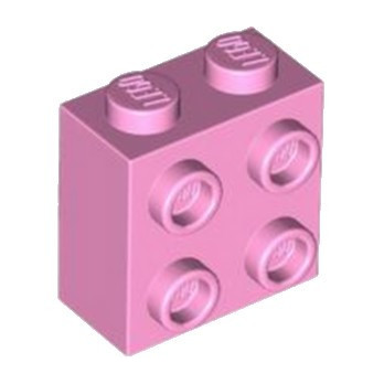 LEGO 6403266 BRICK 1X2X1 2/3 W/4 KNOBS - BRIGHT PINK