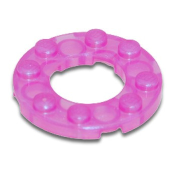 LEGO 6437023 PLATE ROUND 4X4 WITH Ø16MM HOLE - DARK PINK TRANSPARENT OPAL
