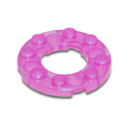 LEGO 6437023 PLATE ROUND 4X4 WITH Ø16MM HOLE - DARK PINK TRANSPARENT OPAL