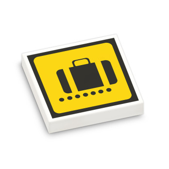 Signalisation Aéroport "Bagage" imprimée sur Brique Lego® 2X2 - Blanc