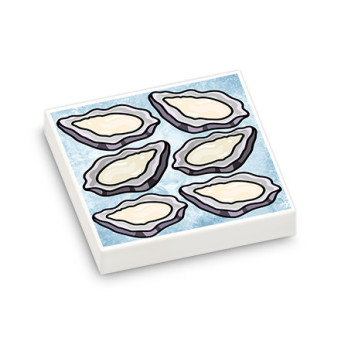 Oyster Display printed on 2X2 Lego® Tile - White