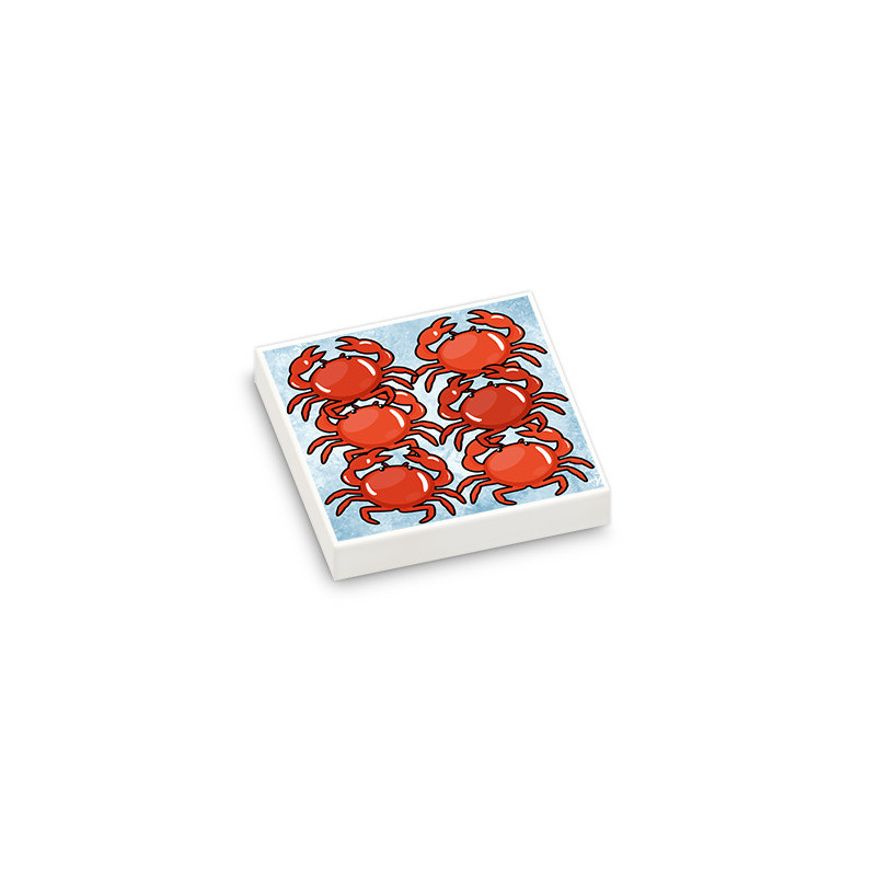 Etalage de crabes imprimé sur Brique Lego® 2X2 - Blanc