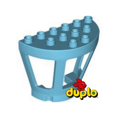 LEGO DUPLO 6209998 WALL ELEMENT 1/2 CIRCLE 6X3X4 - MEDIUM AZUR