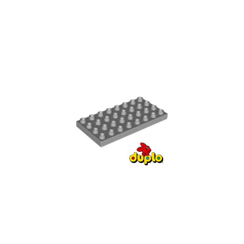LEGO DUPLO 6208523 PLATE 4X8 - MEDIUM STONE GREY
