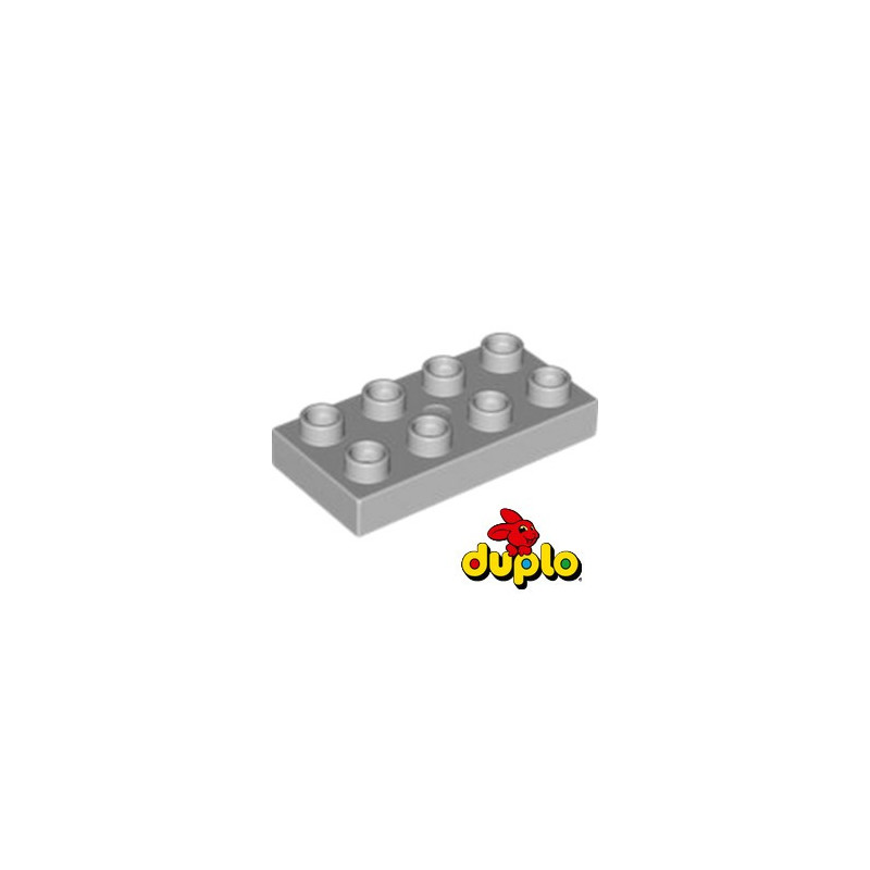 LEGO DUPLO 4506364 PLATE 2X4 - MEDIUM STONE GREY
