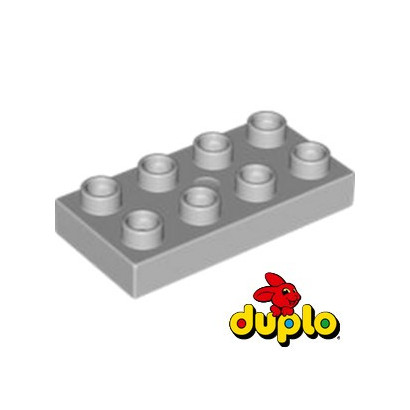 LEGO DUPLO 4506364 PLATE 2X4 - MEDIUM STONE GREY