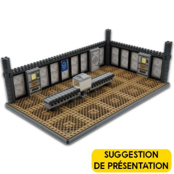 Cloison métallique imprimée recto/verso sur Vitre Lego® 1x4x6 - Transparent