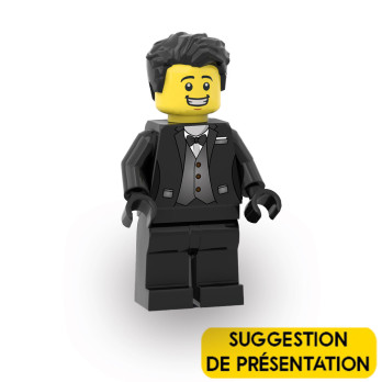 Presentation suggestion - Groom Suit Torso printed on Lego® Torso - Black