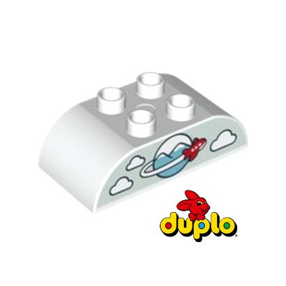 LEGO® DUPLO 6360811 BRIQUE 2X4 DOME IMPRIME - BLANC