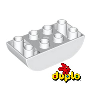 LEGO DUPLO 4644208 BRICK 2X4 W/ INV. BOW - WHITE