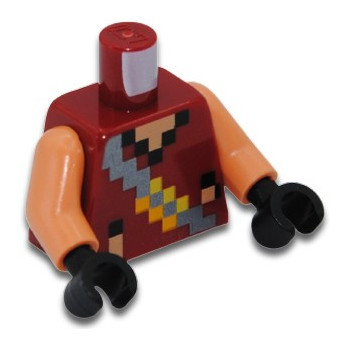LEGO 6411849 TORSE IMPRIME MINECRAFT - NEW DARK RED
