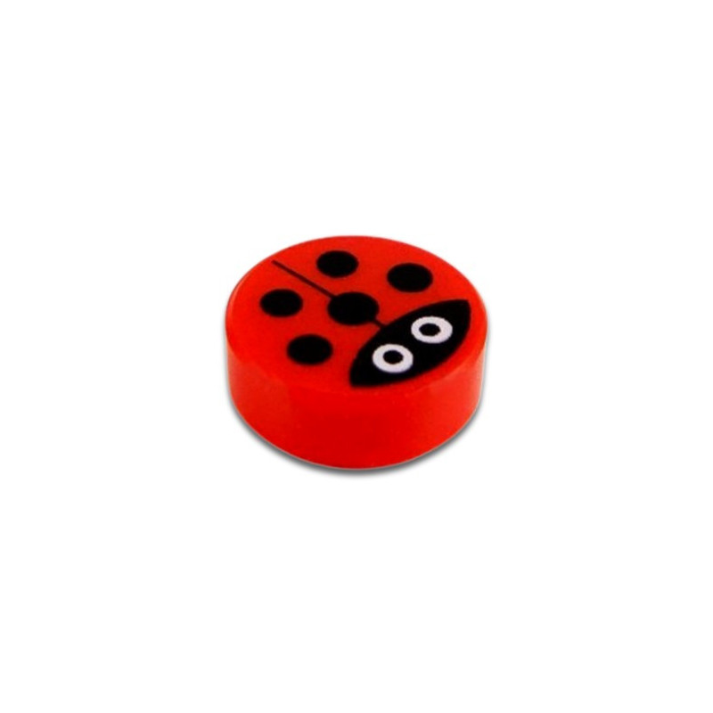 LEGO 6324417 PLATE LISSE 1X1 ROND IMPRIME COCCINELLE - ROUGE