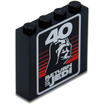 LEGO 6441773 BRIQUE 1X4X3 IMPRIMEE "40 - RETUNR OF THE JEDI" STAR WARS™ - NOIR