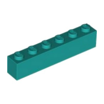 LEGO 6396079 BRICK 1X6 - BRIGHT BLUEGREEN