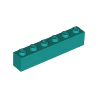 LEGO 6396079 BRIQUE 1X6 - BRIGHT BLUEGREEN