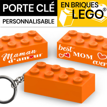 Lego® brick keyring - Orange