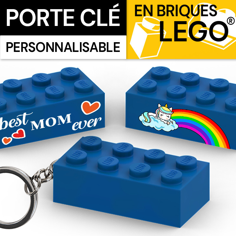 Porte clé en brique Lego® - Bleu
