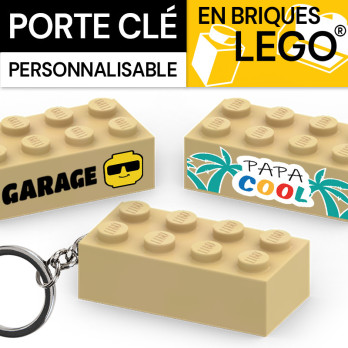 Lego® brick keyring - Tan