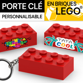 Lego® brick keyring - Red
