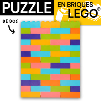 Multicolored puzzle 96x127mm to be personalized by UV printing on Lego® Brick